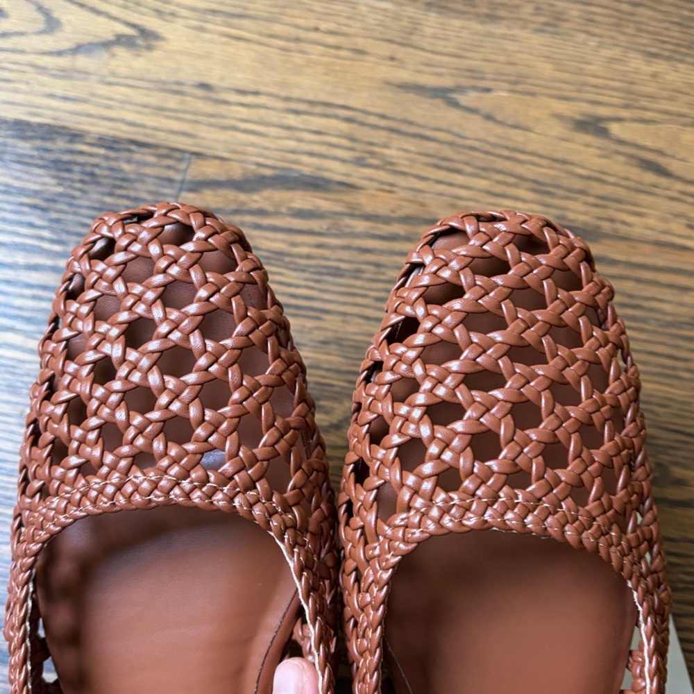 NWT Joie Woven Mary Jane Flats in Cognac Brown - Picture 3 of 9